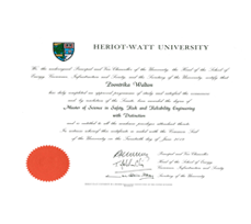 Master Degree in Safty Risk and Reliability Engineering with Distinction